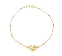 CARISSIMA Bracelet en or jaune 9 carats pour femme avec pendentif en forme de boule, taille unique, Or jaune, Pas de gemme