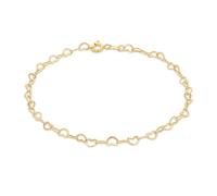 CARISSIMA Bracelet pour femme en or jaune 9 carats avec mini cœur ouvert 18 cm