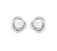 Carissima - Clous et Puces Boucle d'Oreilles Femme - 9 cts (375/1000) Or Blanc Perle