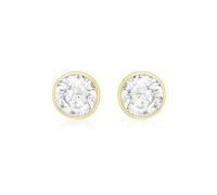 Carissima - Clous et Puces Boucle d'Oreilles Femme - 9 cts (375/1000) Or Jaune Oxyde de Zirconium