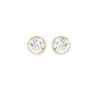 Carissima - Clous et Puces Boucle d'Oreilles Femme - 9 cts (375/1000) Or Jaune Oxyde de Zirconium