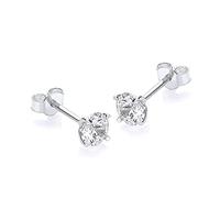 Carissima - Clous et Puces Boucles d'Oreilles Femme - 9 cts Or 375/1000 Or Blanc Oxyde de Zirconium