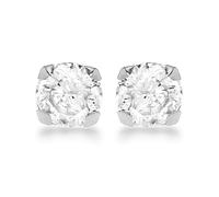Carissima - Clous et Puces Boucles d'Oreilles Femme - 9 cts Or 375/1000 Or Blanc Oxyde de Zirconium
