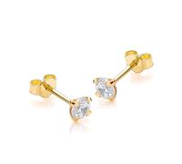 Carissima - Clous et Puces Boucles d'Oreilles Femme - 9 cts Or 375/1000 Or Jaune Oxyde de Zirconium