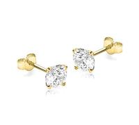 Carissima - Clous et Puces Boucles d'Oreilles Femme - 9 cts Or 375/1000 Or Jaune Oxyde de Zirconium