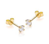 Carissima - Clous et Puces Boucles d'Oreilles Femme - 9 cts Or 375/1000 Or Jaune Oxyde de Zirconium