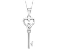 CARISSIMA - Collier avec pendentif - Femme - Or blanc (9 cts) 1.85 Gr - Diamant