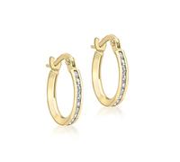 Carissima - Créoles Boucle d'Oreilles Femme - 9 cts (375/1000) Or Jaune Oxyde de Zirconium