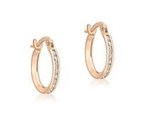 Carissima - Créoles Boucle d'Oreilles Femme - 9 cts (375/1000) Or Rose Oxyde de Zirconium