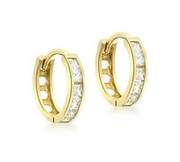 Carissima - Créoles Boucle d'Oreilles Femme - 9 cts Or 375/1000 Or Jaune Oxyde de Zirconium
