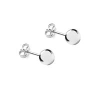 CARISSIMA Femme 9 ct Or Blanc Boucles d’oreilles Clous Boule Polies 4 mm
