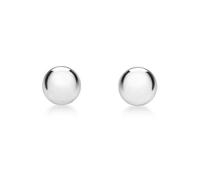 CARISSIMA Femme 9 ct Or Blanc Boucles d’oreilles Clous Boule Polies 5 mm