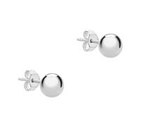 CARISSIMA Femme 9 ct Or Blanc Boucles d’oreilles Clous Boule Polies 6 mm