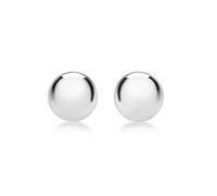CARISSIMA Femme 9 ct Or Blanc Boucles d’oreilles Clous Boule Polies 8 mm