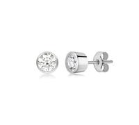 CARISSIMA Femme 9 ct Or Blanc Boucles d’oreilles Clous CZ Rubover