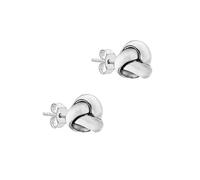 CARISSIMA Femme 9 ct Or Blanc Boucles d’oreilles Clous Triple Nœud 7 mm