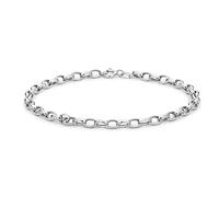 CARISSIMA Femme 9 ct Or Blanc Chaîne Belcher Ovale Creuse Cheville 25.5 cm/10 Inch