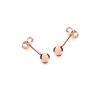 CARISSIMA Femme 9 ct Or Rose Boucles d’oreilles Clous Boule Polies 4 mm