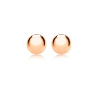 CARISSIMA Femme 9 ct Or Rose Boucles d’oreilles Clous Boule Polies 6 mm