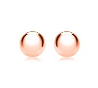 CARISSIMA Femme 9 ct Or Rose Boucles d’oreilles Clous Boule Polies 8 mm