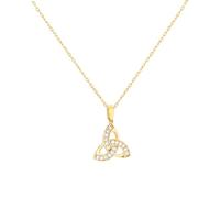 CARISSIMA Femme 9ct Or Jaune 1mm CZ Nœud Celtique Collier Ajustable 41cm/16' - 44,5cm/17,5'