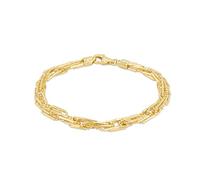 CARISSIMA Femme 9ct Or Jaune Bracelet Prince of Wales et Boules 5mm Diamanté - 19 cm