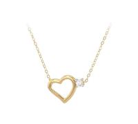 CARISSIMA Femme 9ct Or Jaune Cœur avec Accent CZ Collier 42cm/16,5'-45cm/17,75'