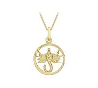 CARISSIMA Femme 9ct Or Jaune Pendentif Zodiaque Scorpion Rond Coupe Diamant sur Chaîne Curb 20 (46 cm / 18")