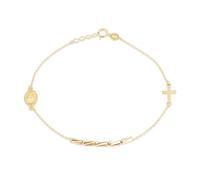 CARISSIMA Femme Bracelet de Chapelet en Or Jaune 9 ct 18 cm/7" - 19 cm/7.5"