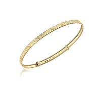 CARISSIMA Femme Or Jaune 9 ct Bracelet Diamond Cut Star Pattern Expandable Bangle