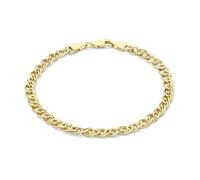 CARISSIMA Femme Or Jaune 9 ct Bracelet Double Hollow Link de 18 cm/7 pouces