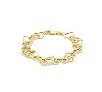CARISSIMA Femme Or Jaune 9 ct Bracelet Heart Link Belcher de 19 cm/7,5 pouces