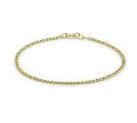 CARISSIMA Femme Or Jaune 9 ct Bracelet Hollow 2 mm Curb Chain de 18 cm/7 pouces