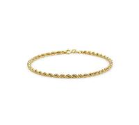 CARISSIMA Femme Or Jaune 9 ct Bracelet Hollow 3 mm 50 PG Rope Chain de 18 cm/7 pouces