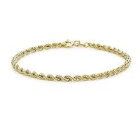 CARISSIMA Femme Or Jaune 9 ct Bracelet Hollow 3 mm 60 PG Rope Chain de 18 cm/7 pouces