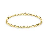 CARISSIMA Femme Or Jaune 9 ct Bracelet Hollow Oval Belcher de 19 cm/7,5 pouces