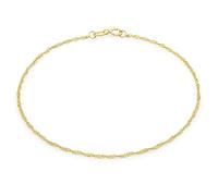 CARISSIMA Femme Or Jaune 9 ct Chevillère Twist Curb 0,8 mm 16 PG de 23 cm/9 pouces