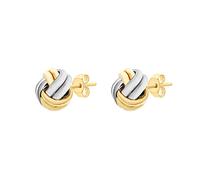 CARISSIMA Femmes 9 ct Or Bicolore Clous Nœud 4 Brins 9 mm