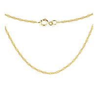 CARISSIMA Femmes 9 ct Or Jaune Chaîne Curb Twist Coupée Diamant 0,9 mm Longueur 46 cm/18 Pouces