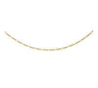CARISSIMA Femmes 9 ct Or Jaune Chaîne Figaro Coupée Diamant 1,1 mm Longueur 51 cm/20 Pouces