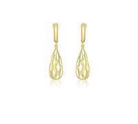 CARISSIMA Grandes boucles d’oreilles en forme de goutte découpée en or jaune 9 ct pour femmes