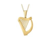 CARISSIMA Harpe celtique 15x26mm en or jaune 9ct avec chaîne maille gourmette 46cm/18
