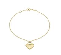 CARISSIMA Parure de bijoux pour femme en or jaune 9 carats en forme de cœur, taille unique, Or, Pas de pierre précieuse