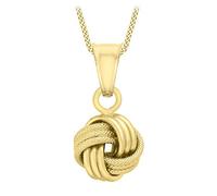 CARISSIMA Pendentif nœud en or jaune 9 ct sur chaîne curb de 46 cm