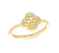 CARISSIMA pour femmes Bague pétale scintillante 9,3 mm en or jaune 9 carats Taille K