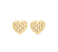 Carissima pour femmes Boucles d’oreilles puces cœur scintillantes en or jaune 9 carats