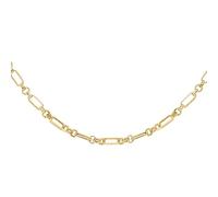 CARISSIMA pour femmes Chaîne Figaro Belcher solide en or jaune 18ct avec coupe diamant, 46 cm/18'