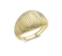 CARISSIMA Women's 9ct Yellow Gold Diamond Cut Dome Ring - Size Q