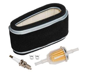 Carkio 11013-2110 Filtre Luftfilter avec Vorfilter-Zündkerze Kraftstofffilter-Einstellsatz für Kawasaki FC400V FC420V 14 PS 4-Takt-Motor-Rasenmäher-Motorwartungssatz (1er-pack)