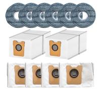 Carkio 12 pièces de rechange compatibles avec l'aspirateur robot eufy C20 Omni avec 6 serpillères, 6 sacs à poussière